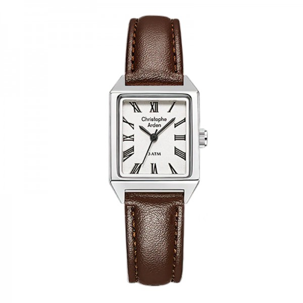 Christophe Arden CA 1004 Silver White Brown Leather Roman LHLSSSLBO2 Christophe Arden CA 1004 Silver White Brown Leather Roman LHLSSSLBO2